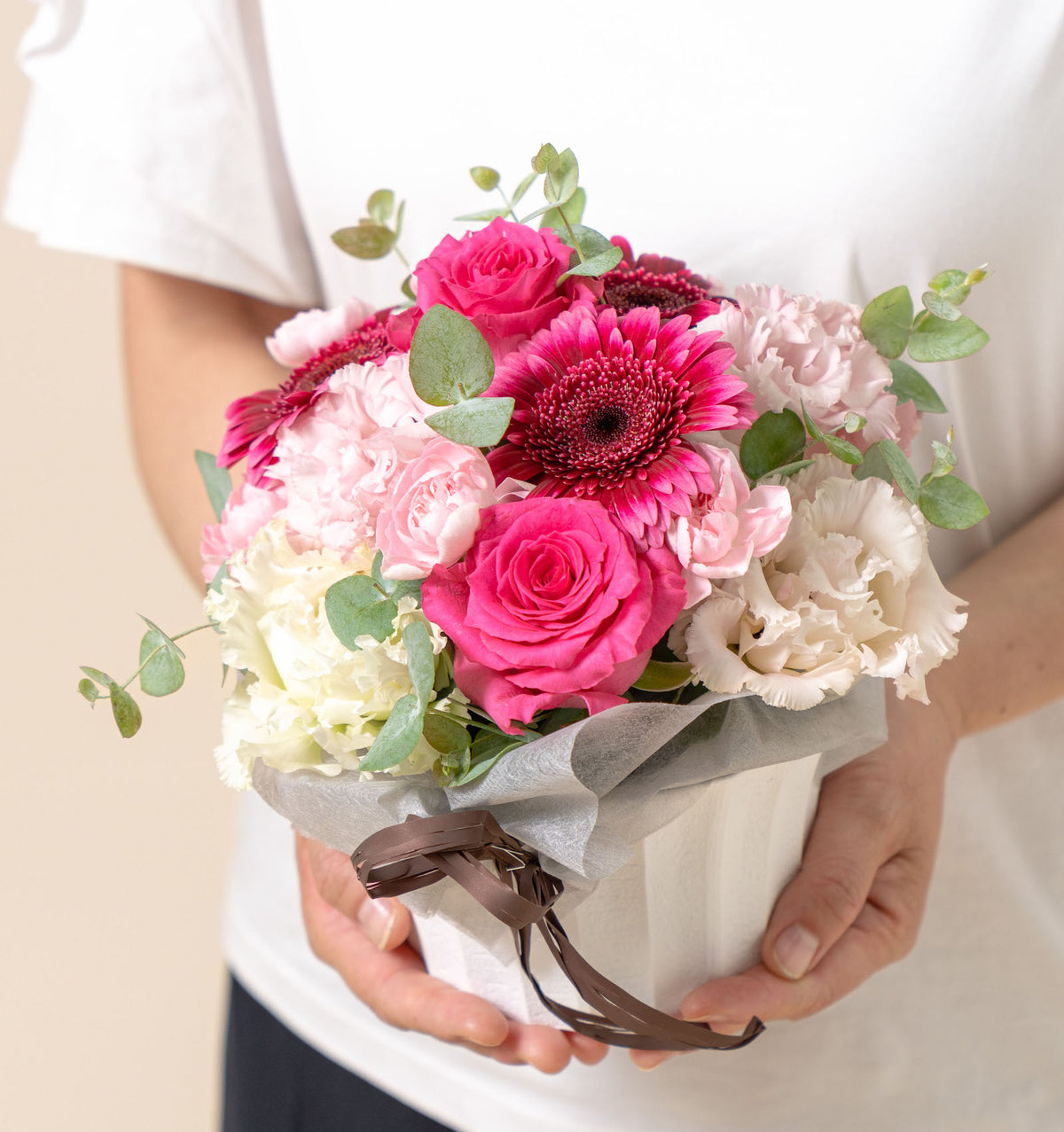 ブライトピンクのお花 アレンジメント size:S