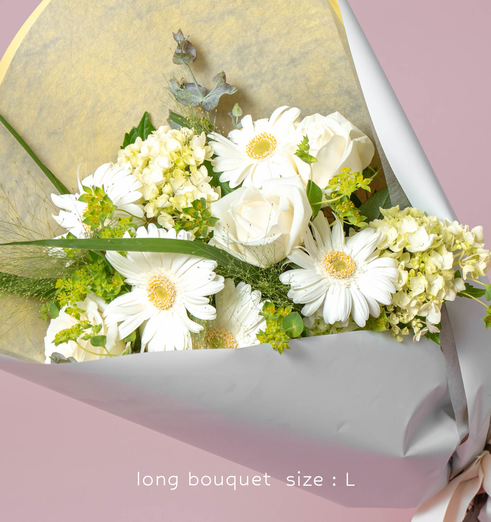 花束アレンジ size:L ナチュラルグリーン｜花次郎のフラワーギフト