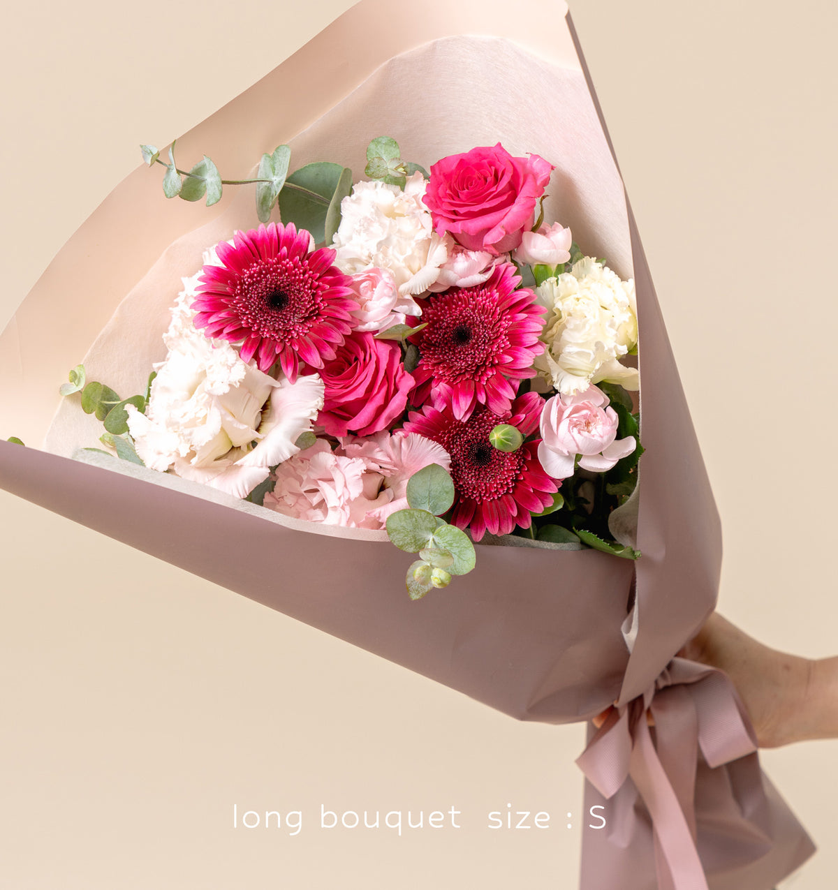 ブライトピンクの花束 贈呈タイプ size:S