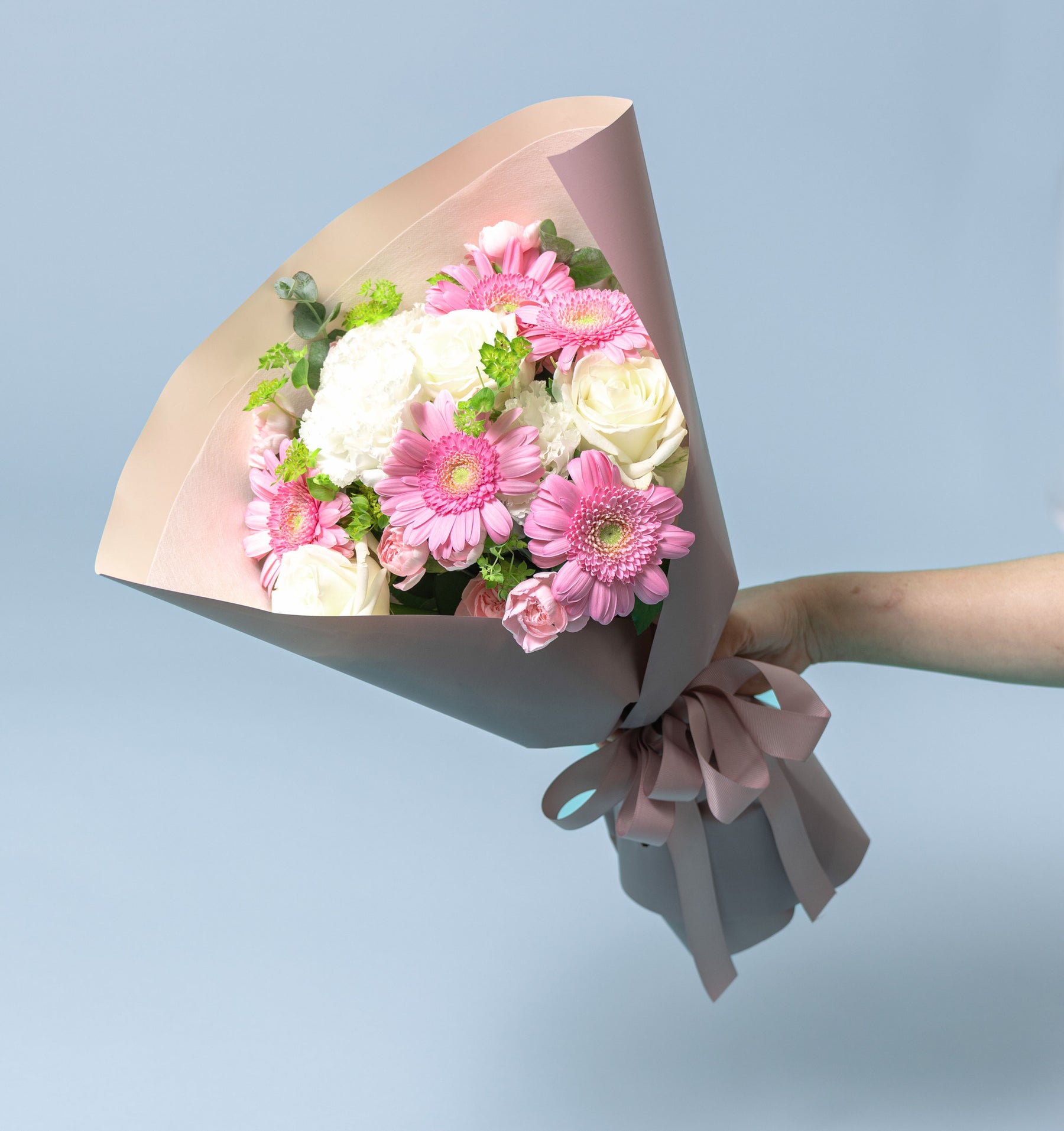 ナチュラルピンクの花束 ブーケタイプ size:L