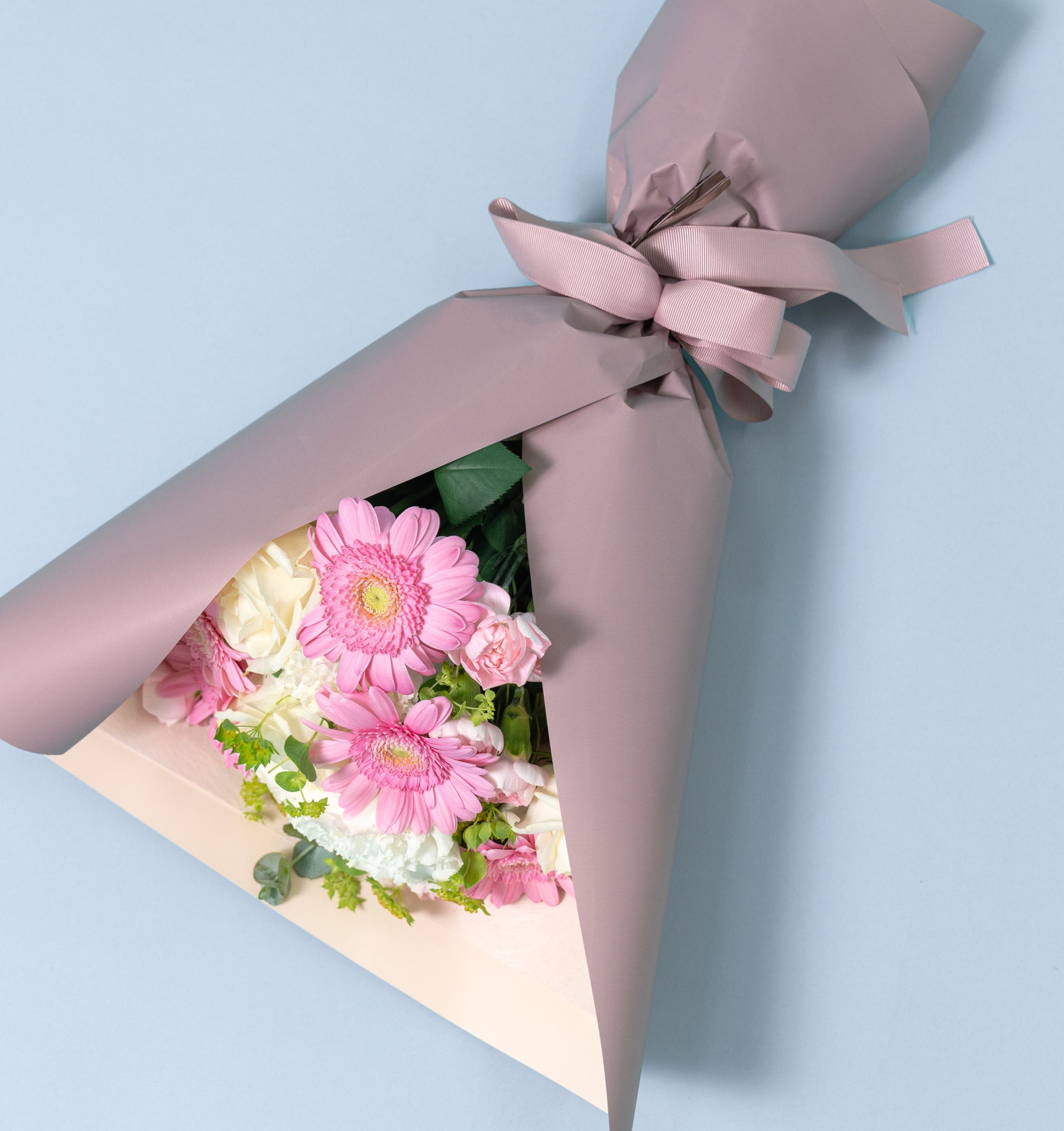 ナチュラルピンクの花束 ブーケタイプ size:L