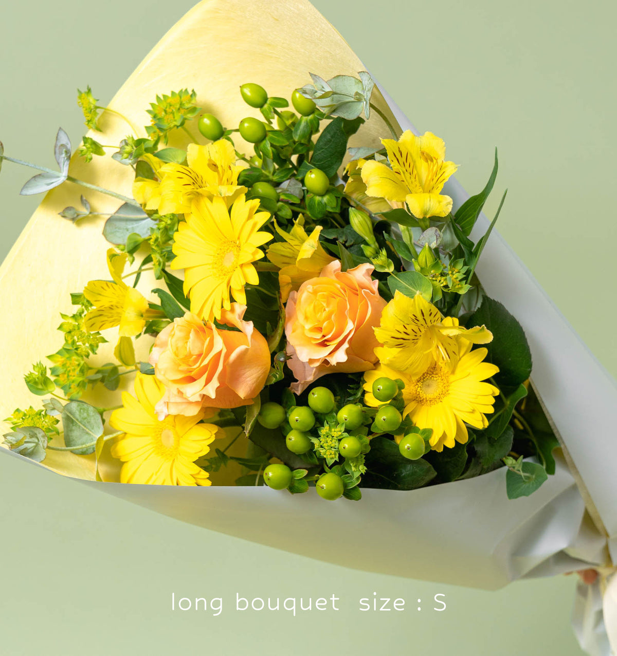 ビタミンカラーの花束 贈呈タイプ size:S