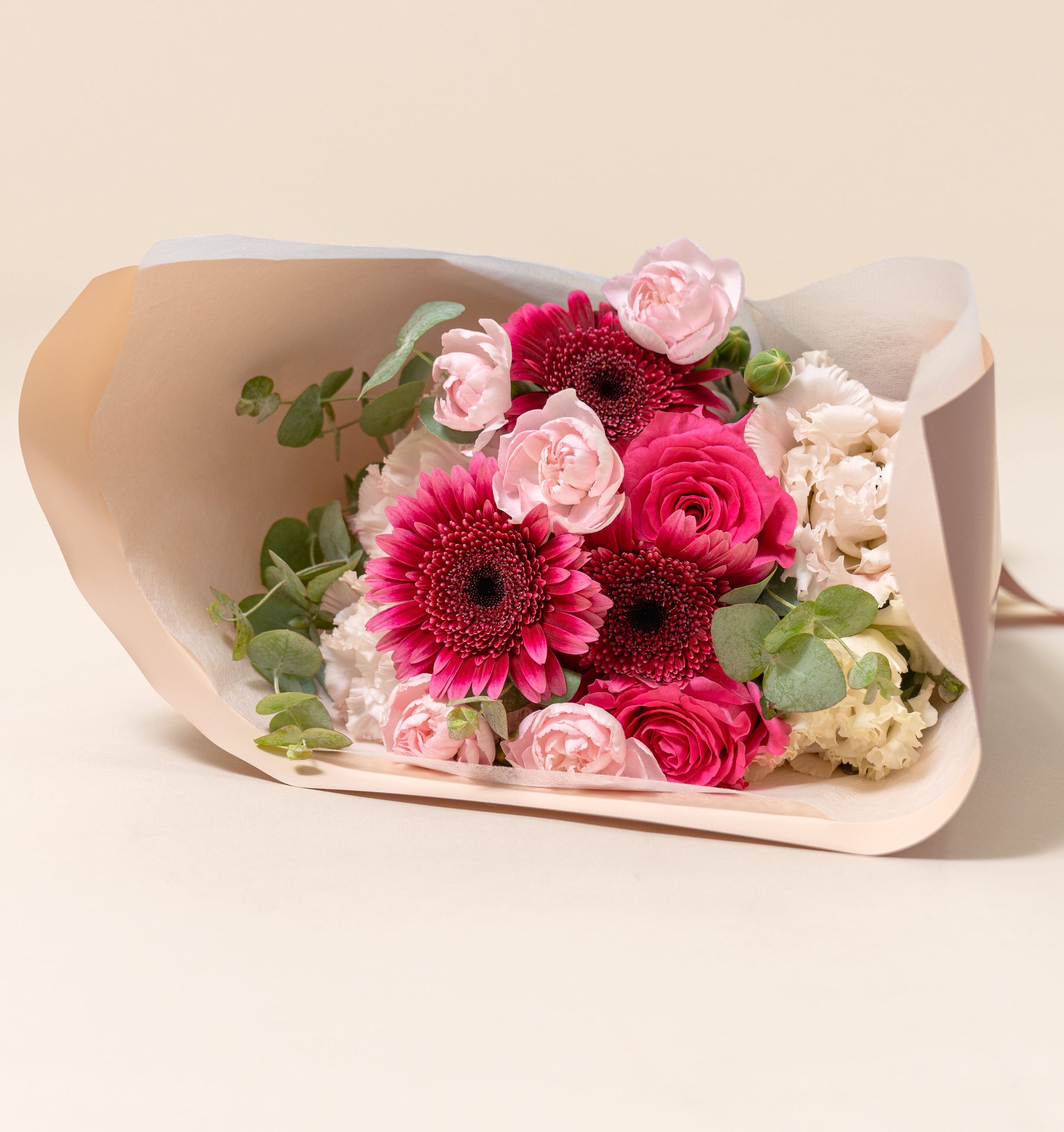 ブライトピンクの花束 ブーケタイプ size:S