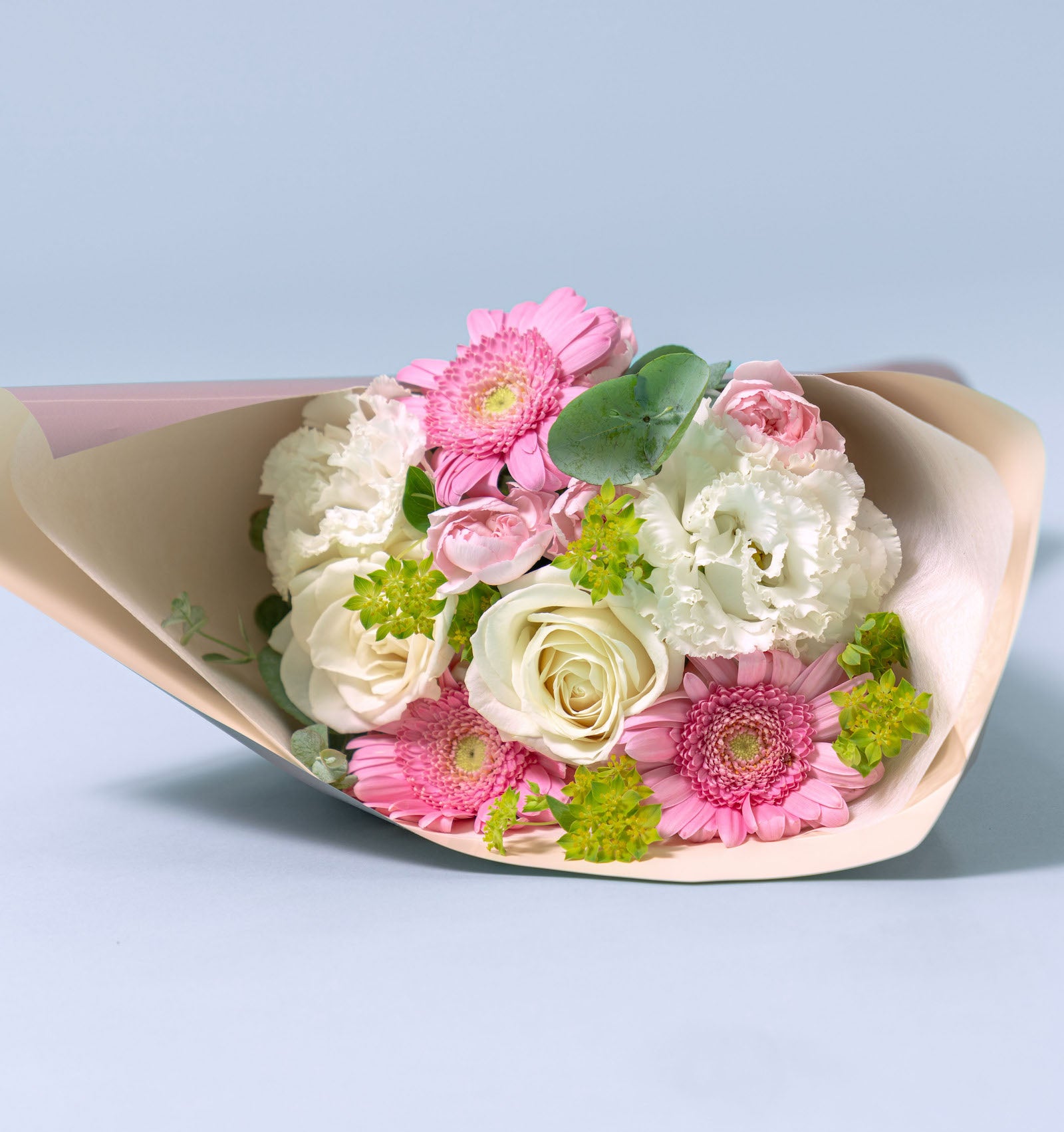 ナチュラルピンクの花束 ブーケタイプ size:S