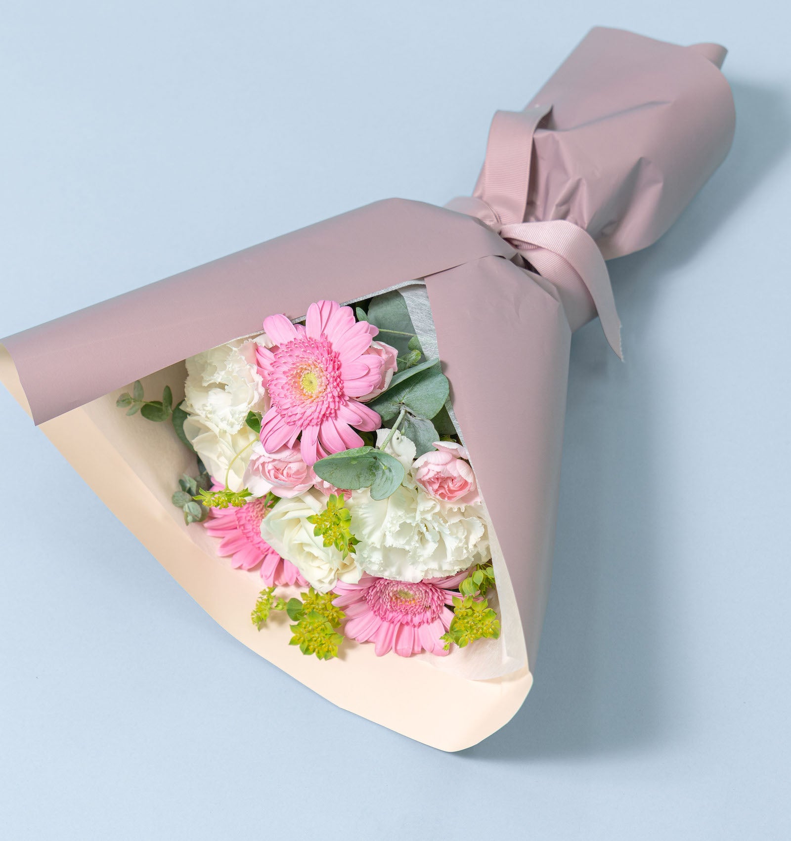 ナチュラルピンクの花束 ブーケタイプ size:S