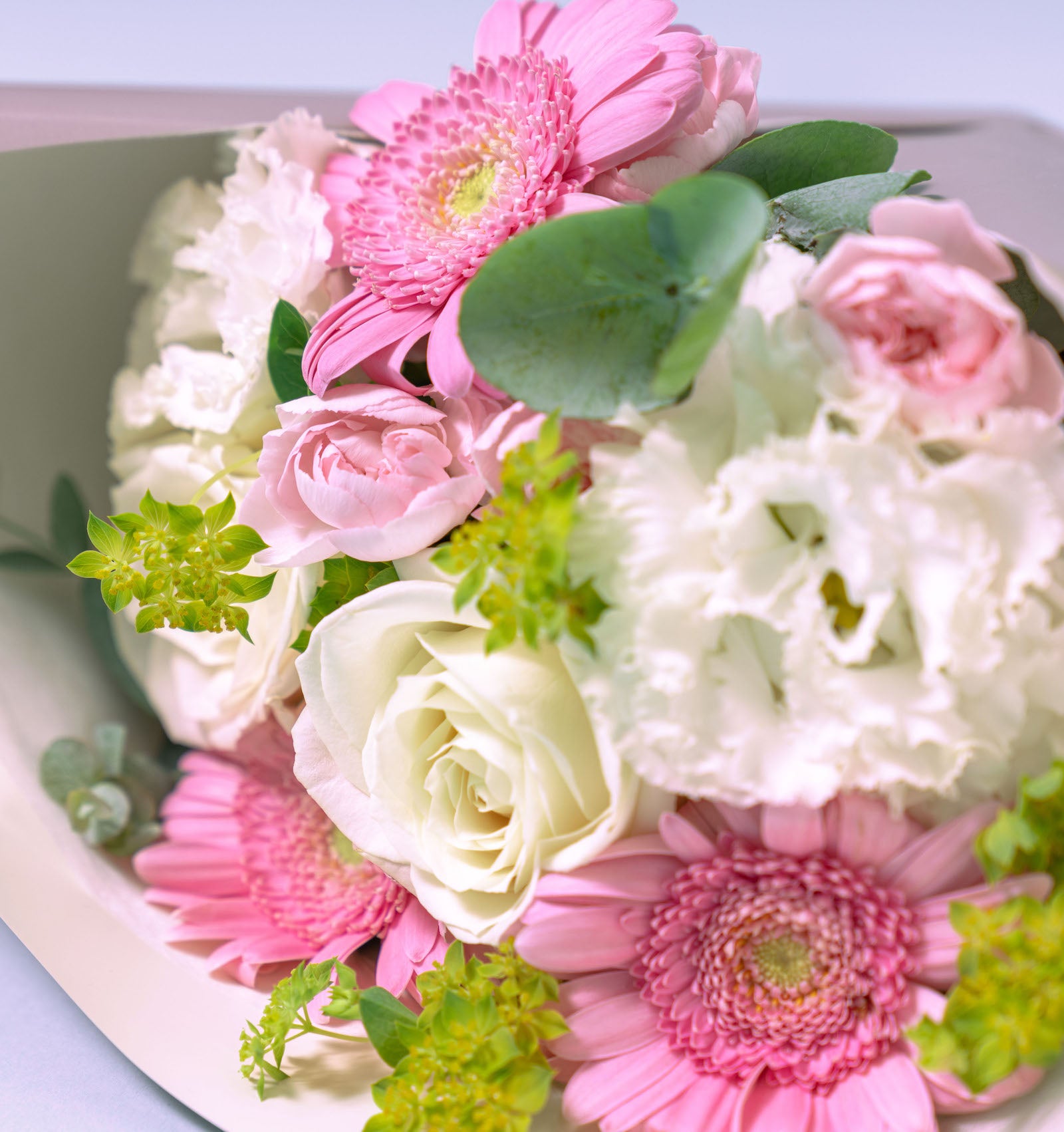 ナチュラルピンクの花束 ブーケタイプ size:S