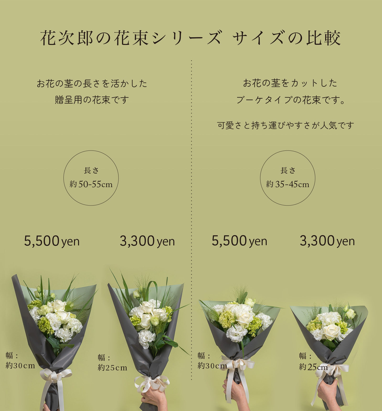 ナチュラルピンクの花束 ブーケタイプ　size:L