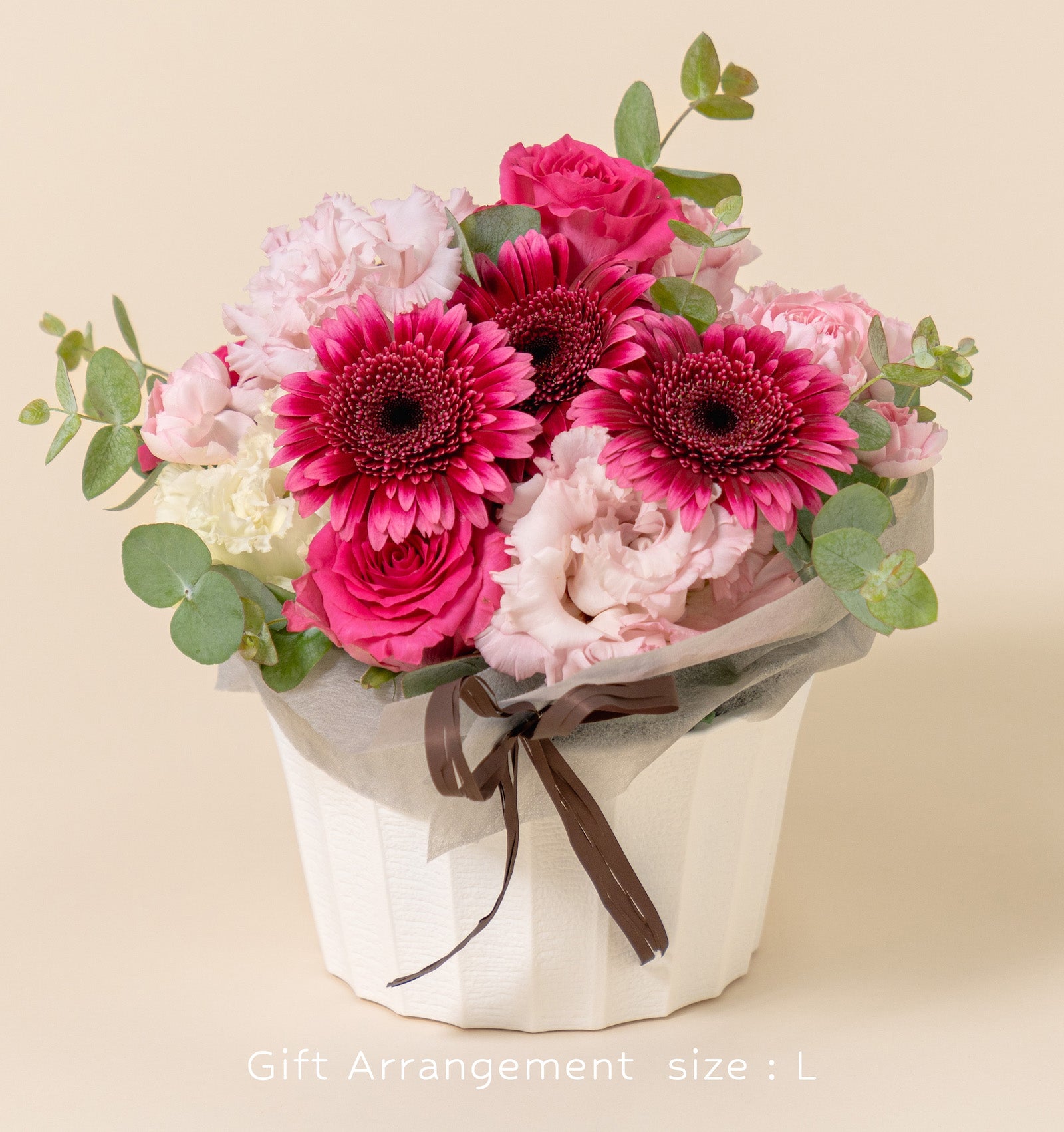 ブライトピンクのお花　アレンジメント size:L