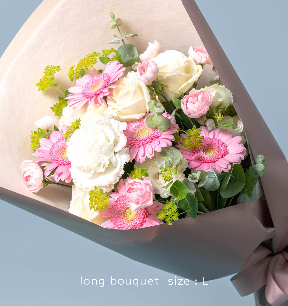 ナチュラルピンクの花束 贈呈タイプ　size:L