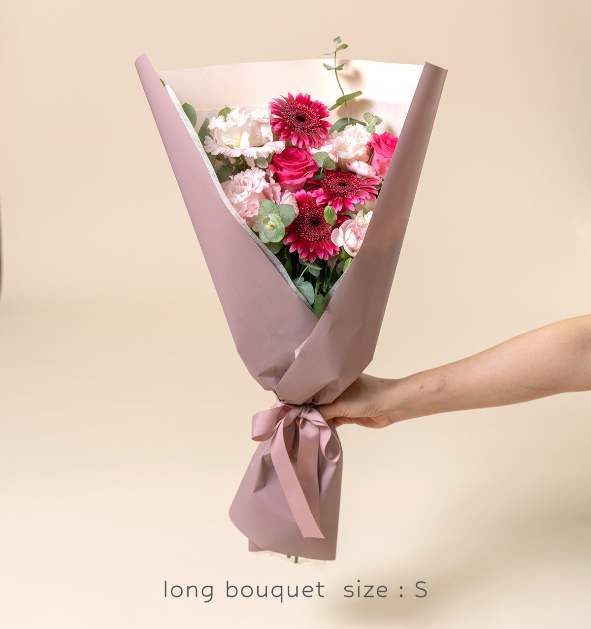ブライトピンクの花束 贈呈タイプ　size:S