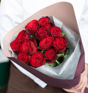 プロポーズブーケ 赤バラ 12本
