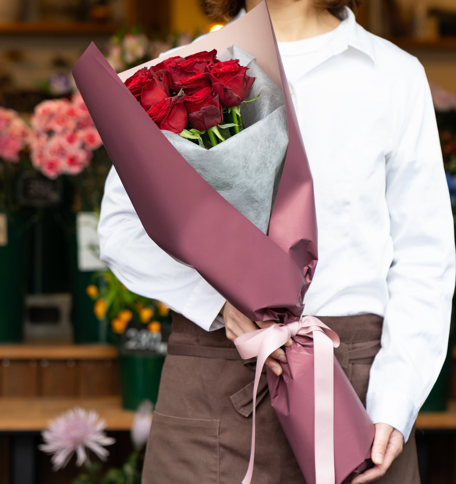 プロポーズブーケ 赤バラ 12本