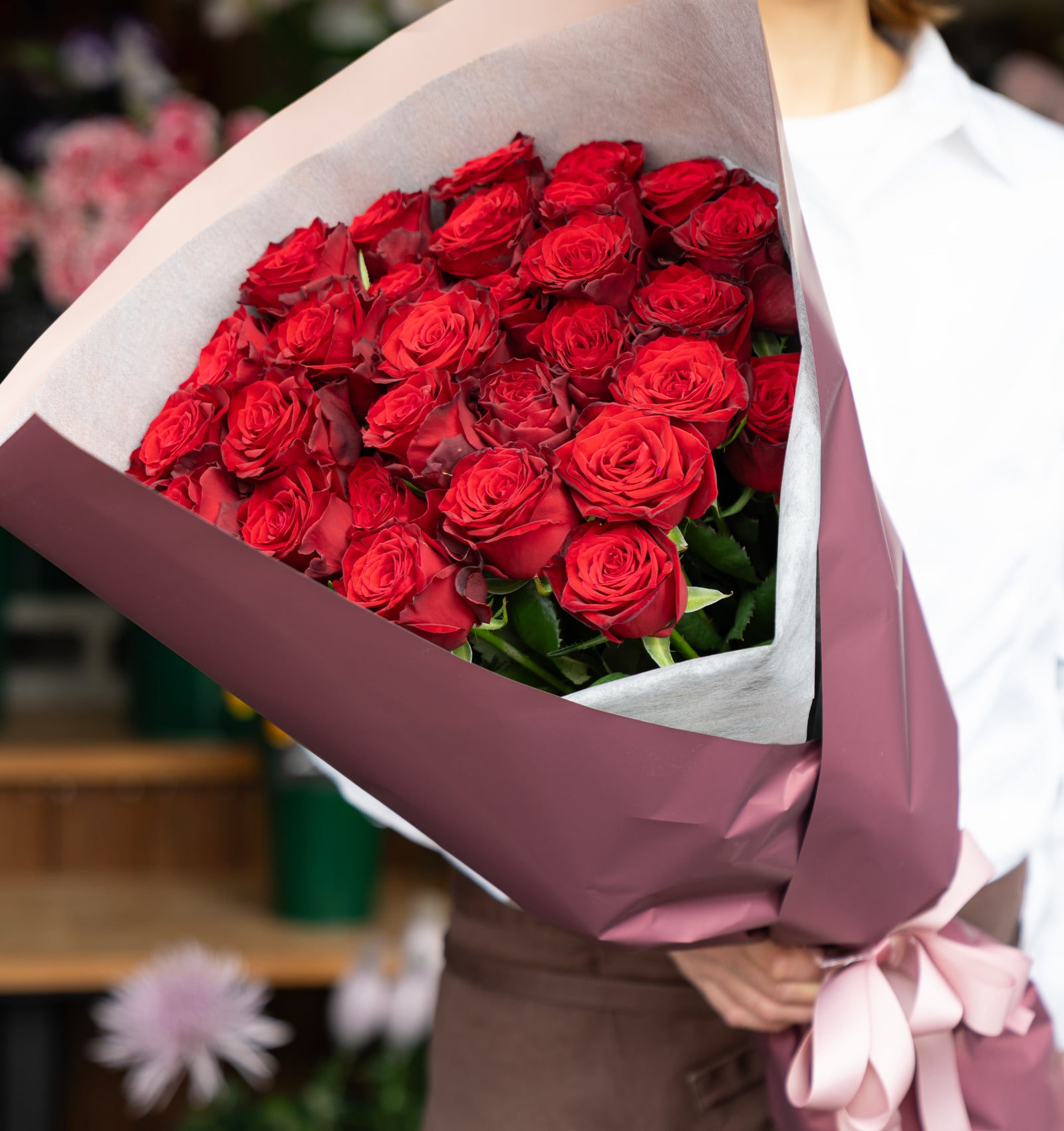 プロポーズブーケ 赤バラ 30本
